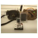 Leather fossil purse, fashion purse, glass frames