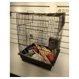 Clean bird cage and supplies