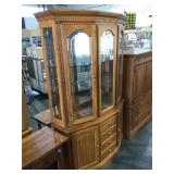 Wooden Display cabinet w/glass shelves