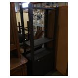 Wooden shelf w/storage on the bottom