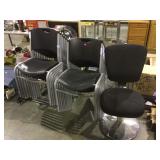 20 matching metal and plastic chairs w/dolly and