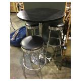 Pub table w/3 swivel barstools