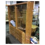 Display cabinet w/drawers and glass shelves