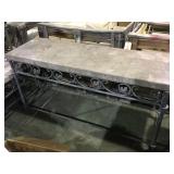 Marble top Hall table w/metal legs