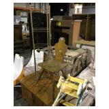 Lot of miscellaneous items, rack w/stool and more