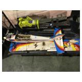 RC airplane for repairs has engine and servos