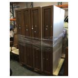 8 section of lockers - wood fronts - 16 total