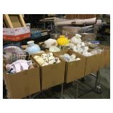 Table lot of antique and vintage dolls, china,