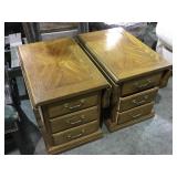 Drop side tables made of oak