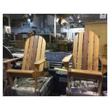 Pair of wooden Adirondack