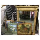 Lot of framed prints and mirror
