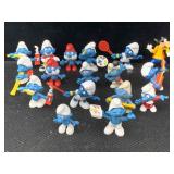 Vtg Smurf figures, assorted