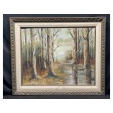 Timme Signed 1968 Landscape Painting On Canvas