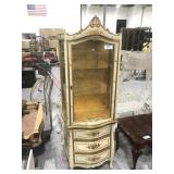 Antique Style French Curio Cabinet with Drawers -