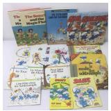 Vtg Smurf hardcover & softcover books, some