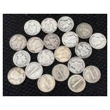 20 Silver Mercury Dimes