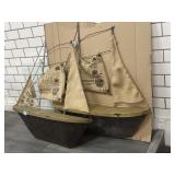 Pair Sailboat Style Wall Shelves - 3ft wide