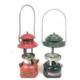 2 Vtg Coleman Lanterns, no glass covering, 12 in
