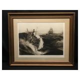 Jack Coughlin Signed Original 1977 Etching.
