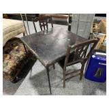 Vtg Folding Leg Table with Hidden Compartment and