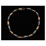 Gold-plated Bracelet W/clear Stones, 7.5