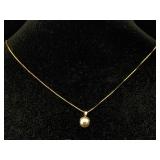 10k Gold Necklace W/pendant, 1.8g, 18in Long