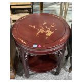 Asian inlaid Rosewood Side Table