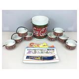 Coca-Cola ice bucket w/8 ceramic cups