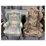 Pair Vtg Wingback Armchairs - Hickorycraft and
