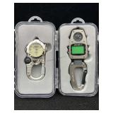 2 Eddie Bauer Clip On Watches Incl. Dual Time Hex