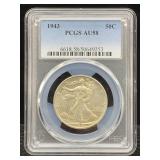 1943 Pcgs Au58 Silver Walking Liberty Half Dollar