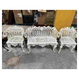 Cast Metal Small Patio Bench and Chairs Set -