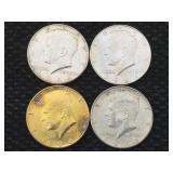 3 Silver 1964 Kennedy Half Dollars, 1 Is