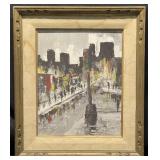 Blackburn Signed Painting On Board. Side Street