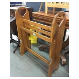 Vtg Wood Blanket Rack