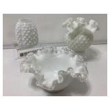 Fenton Silver Crest Ruffled 7in Diameter Bowl &