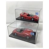 2 Diecast Cars, Ferrari Mythos, red & Ferrari