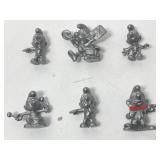 6 Pewter Smurfs Figures. 1980 Peyo by The
