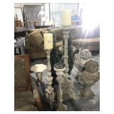3 Composite Candle Stands - Antique Style -
