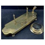 Vtg Brass desk set & brass base,