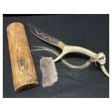 Hand Made Tribal Leather Wrapped w/ Horsehair