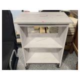 Painted Wood Rolling Shelf - approx. 2ft tall
