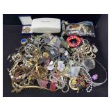 Bag Of Costume Jewelry W/necklaces, Rings,