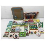 Vtg Smurf markers, note pads, stamps & more