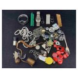 Bag Of Costume Jewelry Incl. Ring, Watches,