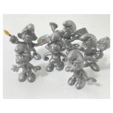 6 Pewter Smurfs Figures. 1980 Peyo by The