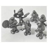 6 Pewter Smurfs Figures. 1980 Peyo by The