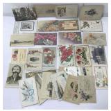 Antique & Holiday Post Cards Including 1918 War