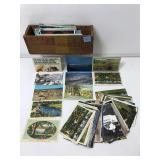 Kraft Cheese Wood Crate and Asstd Vtg Post Cards