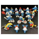 Vtg Smurf figures, assorted